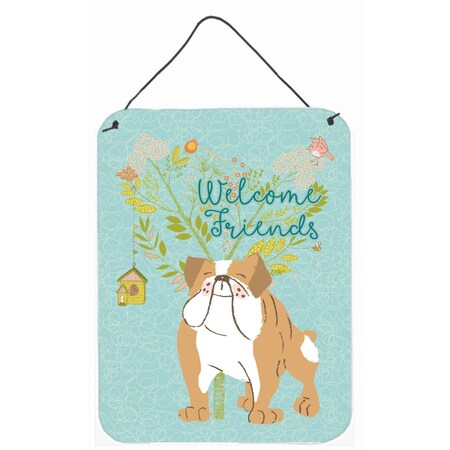 Carolines Treasures Welcome Friends English Bulldog Wall or Door Hanging Prints BB7602DS1216